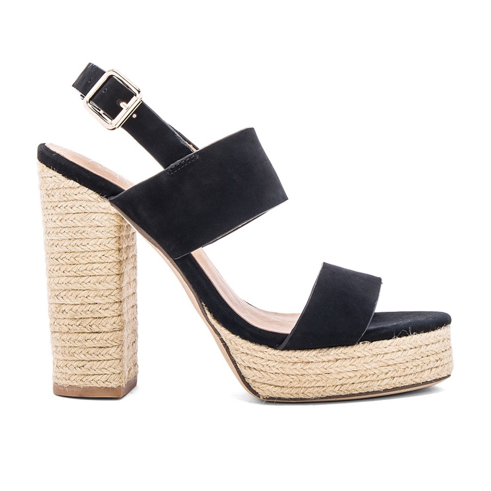 NWOT! Raye black espadrille heeled sandals sz.8.5